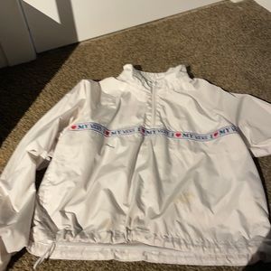 White vans crop top coat.